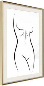 Αφίσα - Minimalist Nude - 20x30 - Χρυσό - Με πασπαρτού