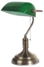 Επιτραπέζιο φωτιστικό από οξυντέ μέταλλο και πράσινο γυαλί (3431-BR) - Γυαλί - 3431-BR