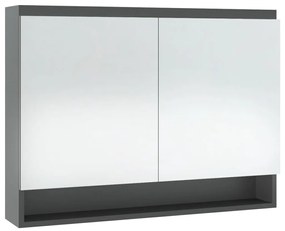 Ντουλάπι Μπάνιου με Καθρέφτη 80x15x60 εκ. Γκρι από MDF - Γκρι