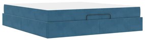 vidaXL Σκελετός Κρεβατιού Άλλο Μπλε 180 x 200 cm Βελούδο