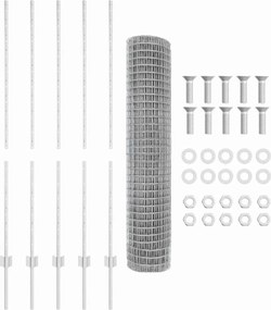 vidaXL Τεντώτο με στήριγμα Ασημί 1,4 x 10 m Ατσάλι