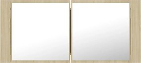 vidaXL Ντουλάπι Μπάνιου με Καθρέφτη &amp; LED Sonoma Δρυς Ακρυλικός