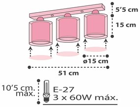 Clouds Pink τρίφωτο οροφής (41413[S]) - 41413S