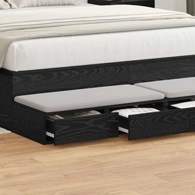 vidaXL Συρτάρια Κρεβατιού Μαύρα 140x36,5x16,5 εκ. από Επεξεργασμένο Ξύλο