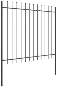 vidaXL Κήπος  με αιχμηρή κορυφή, Γκρίζος, 3,4x1,5 μ, Χάλυβας