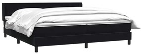 vidaXL Κρεβάτι Boxspring με Στρώμα Μαύρο 180x210 εκ. Βελούδινο