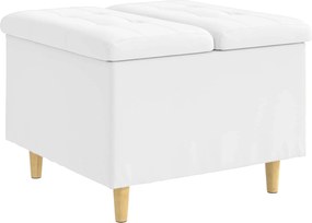 vidaXL Οθωμανικό αποθήκευσης Λευκός 60 x 60 x 45 cm Τεχνητό δέρμα