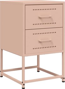 vidaXL Κομοδίνα 2 τεμ. Ροζ 36x39x60,5 εκ. από Χάλυβα