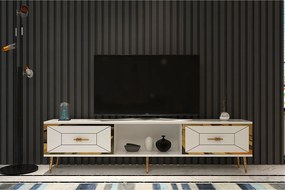 Stewehome Έπιπλο τηλεόρασης με ντουλάπι σε μοντέρνο στιλ 150x29x40 cm