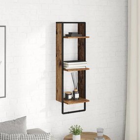 vidaXL Ράφι Τοίχου Επιτοίχιο Παλιό Ξύλο 30 x 25 x 100 cm