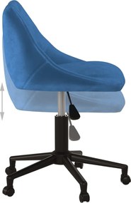 vidaXL Καρέκλα Γραφείου Περιστρεφόμενη Μπλε Βελούδινη