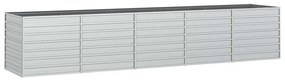 vidaXL Ζαρντινιέρα Υπερυψωμένη Ασημί 400x80x77 εκ. Γαλβανισμ. Χάλυβας