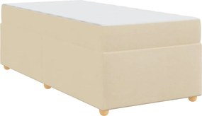 vidaXL Σκελετός Κρεβατιού με στρώμα Κρεμ 90 x 190 cm ύφασμα