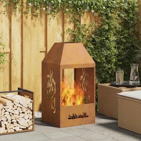 vidaXL Φωτιά Καφέ 50 x 50 x 100 cm Ατσάλι σκληρυθέν στον αέρα
