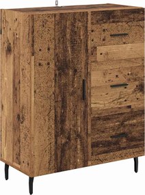 vidaXL Highboard με συρτάρι 2 pcs Παλιό Ξύλο Επεξεργασμένο ξύλο