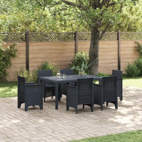 vidaXL Τραπέζι Κήπου Ανθρακί 150x100x73 εκ. Πολυ Ράτταν