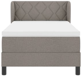 vidaXL Κρεβάτι box spring με στρώμα Taupe 100 x 200 cm ύφασμα
