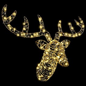 vidaXL Έλκηθρο με Ελάφια Θερμό λευκό 68 x 36.5 x 62.5 εκ. PET