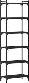 vidaXL Βιβλιοθήκη 6 Επιπέδων Μαύρη 60x30x188 εκ. Επεξεργασμένο Ξύλο