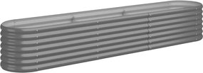 vidaXL Ζαρντινιέρα Γκρι 224x40x36 εκ. Γαλβανισμένος χάλυβας