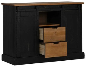 vidaXL Sideboard HALDEN 2 συρόμενες πόρτες μαύρο 112x40x80 cm