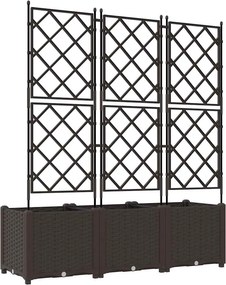 vidaXL Γλάστρα Κήπου 3 τμχ. Καφέ 120 x 40 x 143 εκ. PP