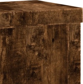 vidaXL Βάσεις Φυτών 2Τεμ. Καπνιστή Δρυς 10x10x18εκ. Επεξεργασμένο Ξύλο