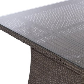 Τραπέζι Minsk μεταλλικό rattan γκρι 150x90x75Υ εκ. 150x90x75 εκ.