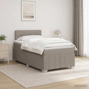 vidaXL Κρεβάτι box spring με στρώμα Taupe 120 x 190 cm Ύφασμα