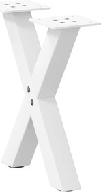 vidaXL Πόδια τραπεζιού σαλονιού σε σχήμα Χ 2 τεμάχια Λευκό