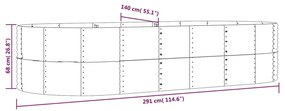 vidaXL Ζαρντινιέρα Καφέ 291x140x68 εκ. Ατσάλι με Ηλεκτρ. Βαφή Πούδρας