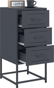 vidaXL Κομοδίνο Ανθρακί 36x39x78 εκ. από Χάλυβα