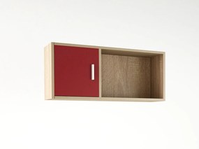 Intrahome Βιβλιοθήκη τοίχου κρεμαστή σε χρώμα δρυς-κόκκινο 100x30x43 Intrahomesa-00652565