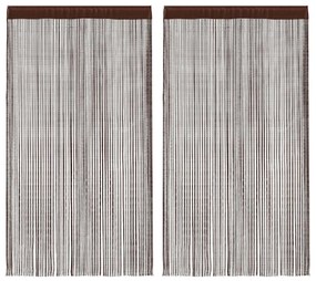 vidaXL Κουρτίνες με Κρόσσια 2 τεμ. Καφέ 140 x 250 εκ.