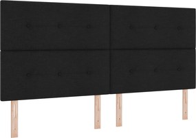 vidaXL Κρεβάτι box spring με στρώμα Μαύρο 200 x 200 cm Ύφασμα