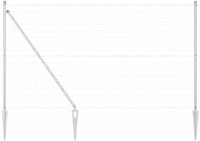 vidaXL Φράχτης με Στήλες. Ασημί 1.6 x 10 m Ατσάλι