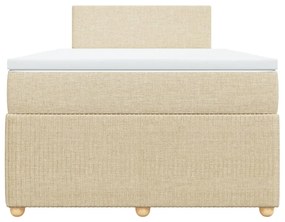 ΚΡΕΒΑΤΙ BOXSPRING ΜΕ ΣΤΡΩΜΑ ΚΡΕΜ 120X190 ΕΚ. ΥΦΑΣΜΑΤΙΝΟ 3289693