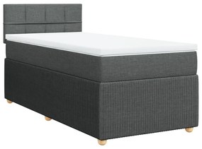 ΚΡΕΒΑΤΙ BOXSPRING ΜΕ ΣΤΡΩΜΑ ΣΚΟΥΡΟ ΓΚΡΙ 90X190 ΕΚ. ΥΦΑΣΜΑΤΙΝΟ 3287312