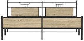 vidaXL Σκελετός Κρεβ. Χωρίς Στρώμα Sonoma Δρυς 200x200 εκ. Μεταλλικό