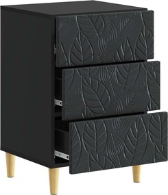 vidaXL Κομοδίνο Μαύρο 43 x 41 x 66,5 cm Επεξεργασμένο Ξύλο