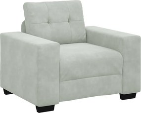 vidaXL Πολυθρόνα Ανοιχτό Γκρι Βελούδινη 100 x 78 x 80 εκ.