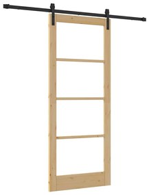vidaXL Συρόμενη Πόρτα ORKDAL Καφέ 86 x 211 cm Μασίφ ξύλο πεύκου