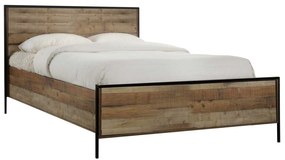Κρεβάτι Pallet Ε8431 Antique Oak 160x200cm Υπέρδιπλο Μέταλλο,Ξύλο