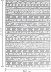 vidaXL Χαλί εξωτερικού χώρου ARAKIL Γκρι 160x230 cm PP