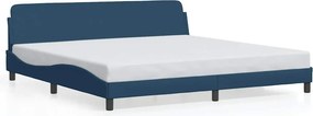 vidaXL Σκελετός Κρεβατιού Dover Μπλε 200x200 εκ.Υφασμάτινο