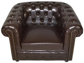 ΠΟΛΥΘΡΟΝΑ T.CHESTERFIELD HM3011.01 ΤΕΧΝΟΔΕΡΜΑ ΣΚΟΥΡΟ ΚΑΦΕ 110x90x73 εκ. - 0514056 - HM3011.01