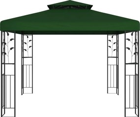vidaXL Κιόσκι 3 x 3 x 2,68 μ Πράσινο Πολυεστέρας και Χάλυβας