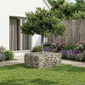 vidaXL Ανασηκωμένο κρεβάτι gabion Ασημί
