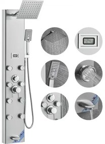 VEVOR Shower Panel Tower System 6 Modes Digital Display Stainless Steel Rainfall