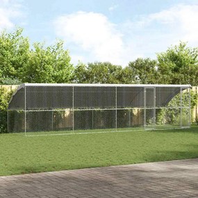 vidaXL Κλουβί Σκύλου 4 pcs Ασημί 8 x 2 x 2 m Γαλβανισμένος χάλυβας